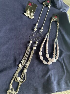 NWT two necklaces and theee earrings